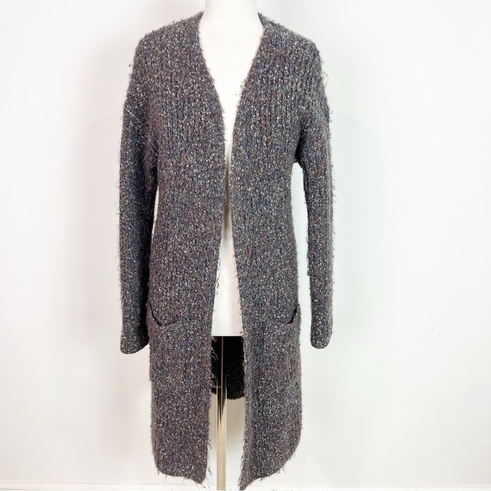 UNIVERSAL THREAD BROWN TEAL ORANGE FLECK CHUNKY CARDIGAN SWEATER WOMENS SMALL